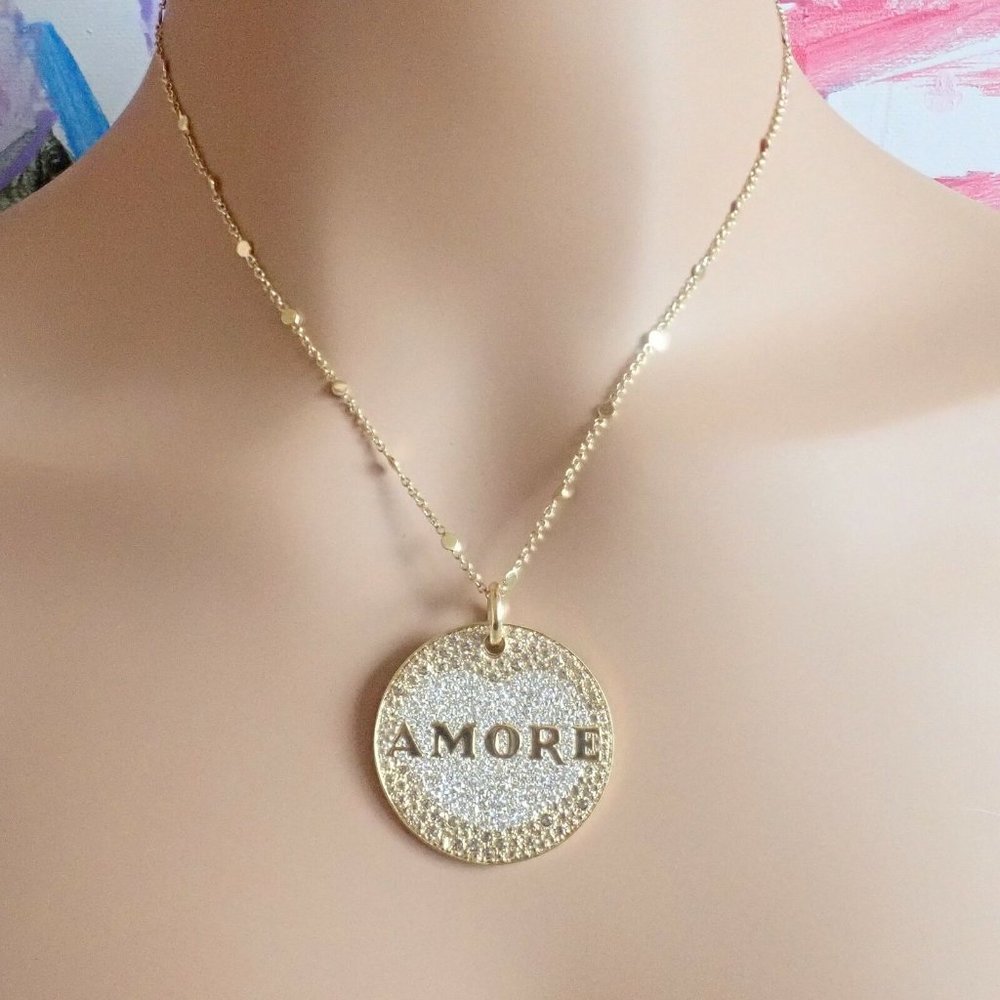 Pasquale Bruni 18k Yellow Gold Large Diamond + Sapphire Amore Pendant Necklace - Picture 4 of 12